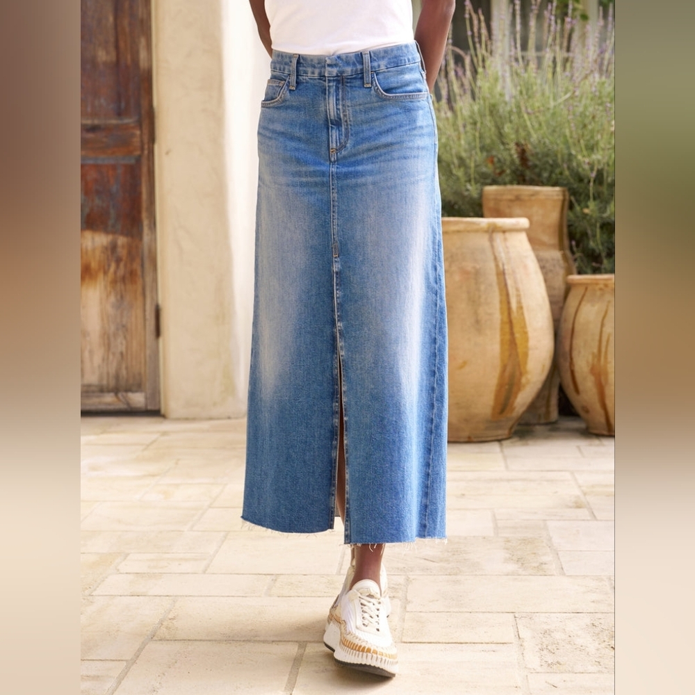 Frank & Eileen DonnybrookDenim Maxi Skirt Sz 27 EUC - Picture 2 of 12